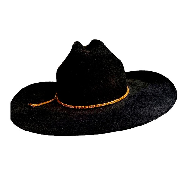 Tuff Hedeman Black Merino Wool Felt Cowboy Hat - Picture 2 of 11